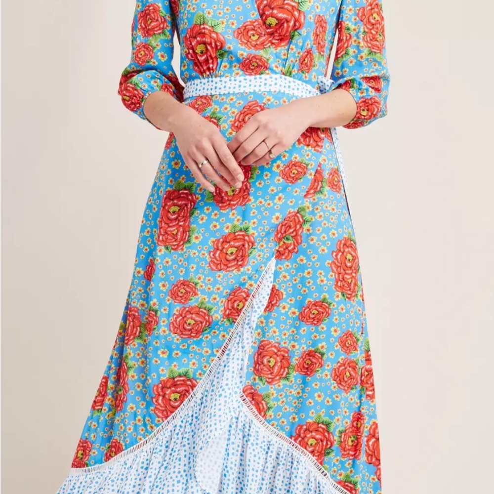 FARM RIO for Anthropologie Susanne Wrap Maxi dress